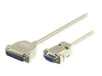 MicroConnect - Seriell- / parallellkabel - DB-9 (hunn) til DB-25 (hann) - 3 m - grå