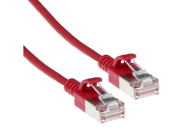 Rød 1,5 m LSZH U/FTP CAT6A datacenter slimline patchkabel snagless, RJ45