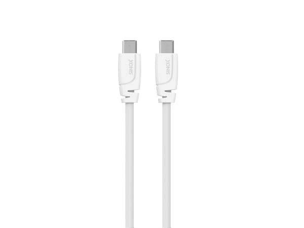 Sinox PRO USB C-kabel. 2 m, hvit, 2 m, USB C, USB C, USB 3.2 Gen 2 (3.1 Gen 2), 10 Gbit/sek, hvit