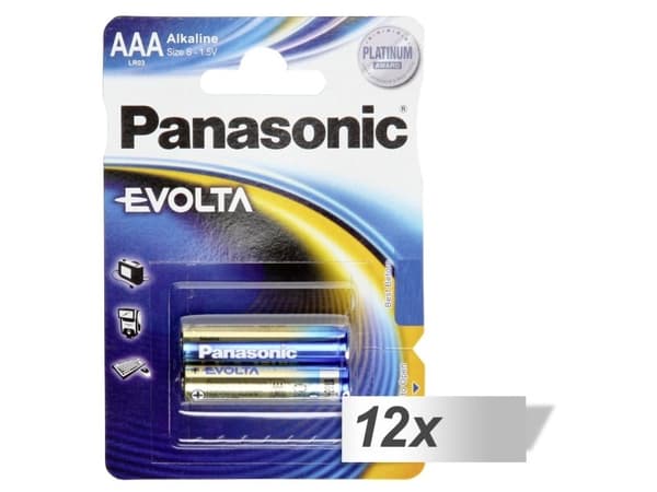 Panasonic Evolta AAA, Single-use battery, Alkalisk, 1,5 V, 2 styck, Blå, AAA