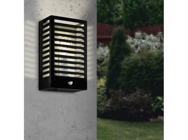 EGLO ALAMONTE 3 utendørs vegglampe med vægsensor E27 IP44 H295 sort