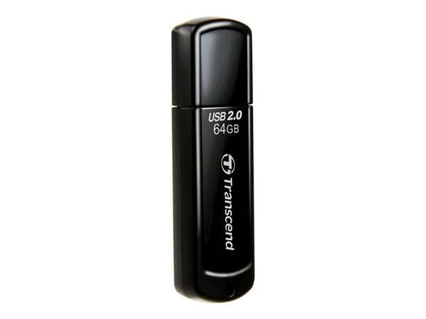 Transcend JetFlash 350 - USB flash-enhet - 64 GB - USB 2.0 - svart