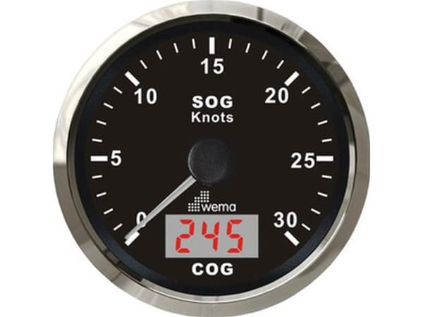 Wema hastighetsmåler 30 kn sort RF