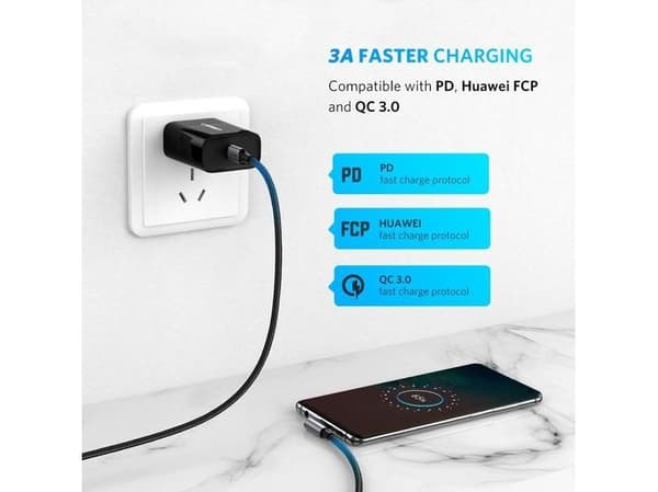 USB-C-USB-C-kaapeli, kulma UGREEN QC 3.0 PD 3A 60W 1m (musta)
