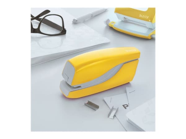 Leitz WOW 5566 - Elektrisk stiftemaskin - 10 ark / 1 mm - E1 - plast, metall - gul