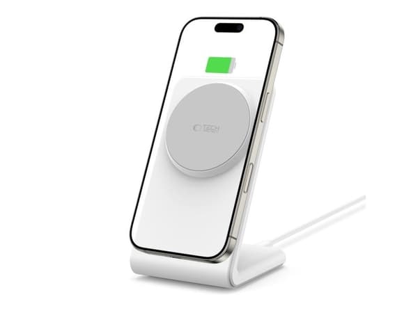 TECH-PROTECT QI15W-A38 magnetisk Magsafe trådlader hvit