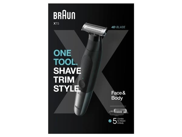 Braun XT5100, Våd og tør, Batteri, Sort