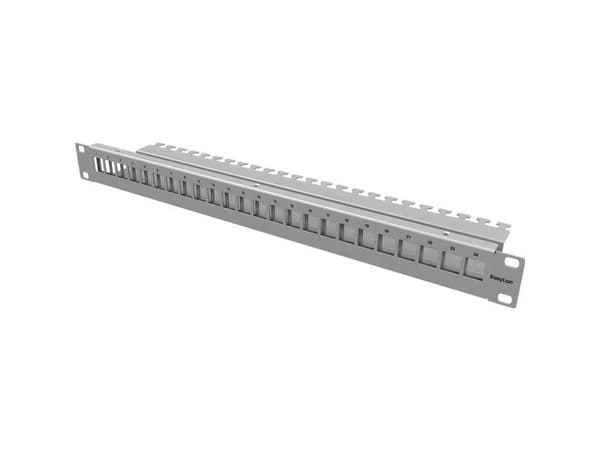 EasyLan Cu fixLink - Fiber-optic distribution panel - grå RAL7035 - 1U - 19" - 24 portar
