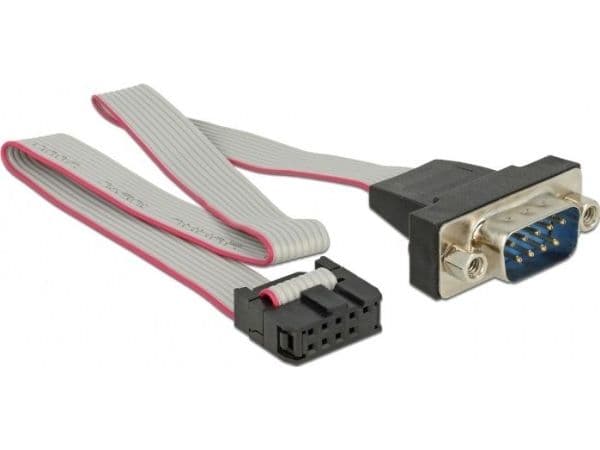 Delock - Seriell kabel - 9-pins serieheader (hunn) til DB-9 (hann) panelmonterbar - 25 cm - grå