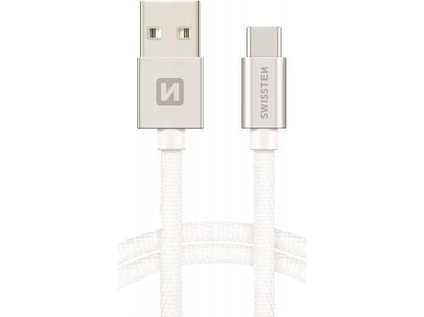 USB-kabel Swissten USB-A til USB-C 2 m sølv (SW-QU-TYPC-3.1-2m-SI)