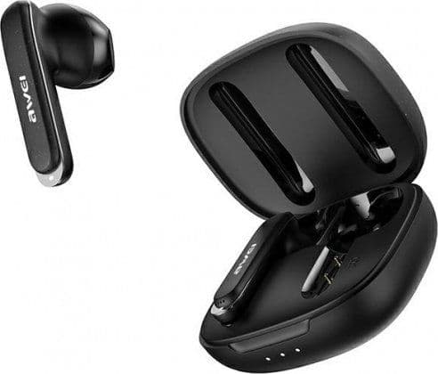 Bluetooth 5.3 TWS-øretelefoner + AWEI dockestasjon (T66) svart