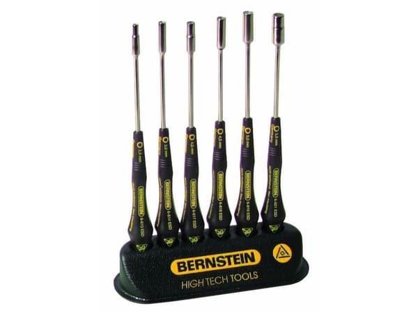 BERNSTEIN Tools for Electronics skrutrekker-sett ESD, 6 deler, utvendig sekskant
