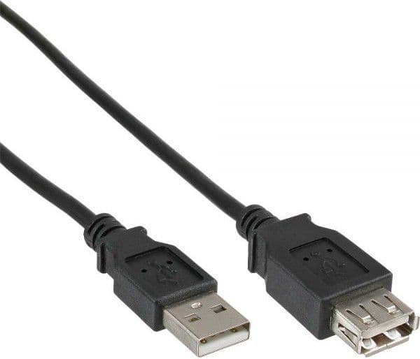 InLine 4043718111077, 5 m, USB A, USB A, USB 2.0, Hankjønn/hunkjønn, Svart