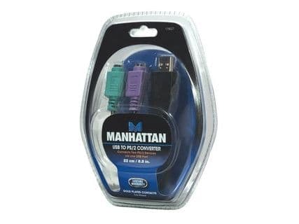Adapter USB Manhattan USB-A - PS/2 x2 svart (179027)