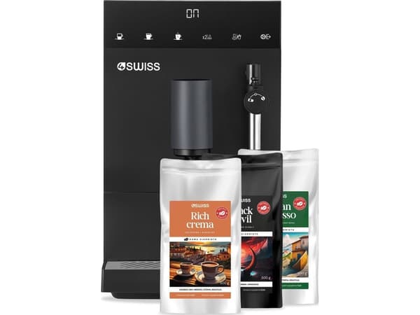 4Swiss A22 Modena espressomaskin + 3x 500g kaffe