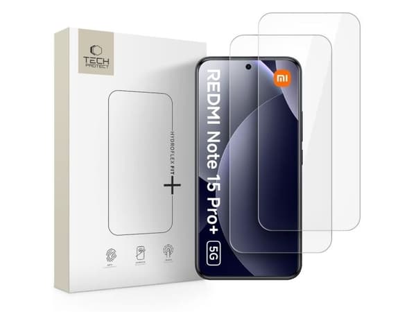 Spigen HYDROGEL-FOLIE TECH-PROTECT HYDROFLEX FIT+ 2-pak for Xiaomi Redmi Note 15 Pro+ Plus 5G CLEAR