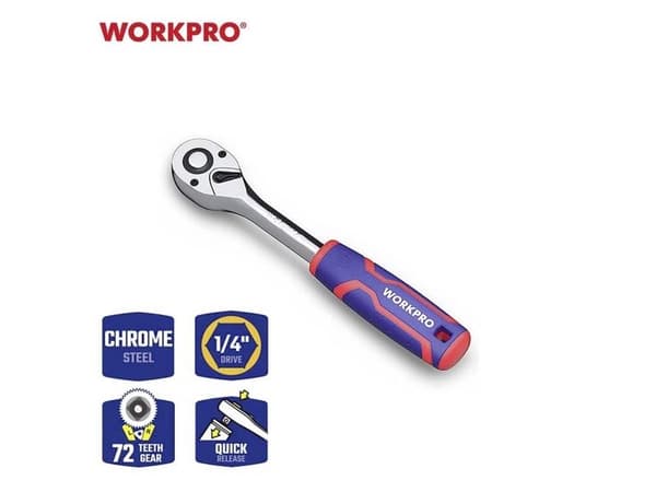 WorkPro WP271010 reversibel spärrskaft 1/4 (6,3 mm) 152 mm