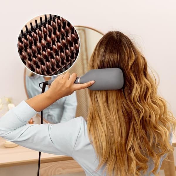 Cecotec InstantCare SquareBrush, Plattborste, Varm, Knappar, 130 ° C, 210 ° C, brons, Grå