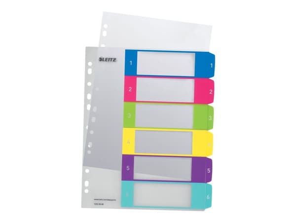 Register Leitz WOW, 6-delt, plast, A4