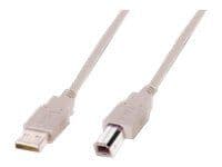 ASSMANN - USB-kabel - USB typ B (hane) till USB (hane) - USB 2.0 - 3 m - formpressad - beige