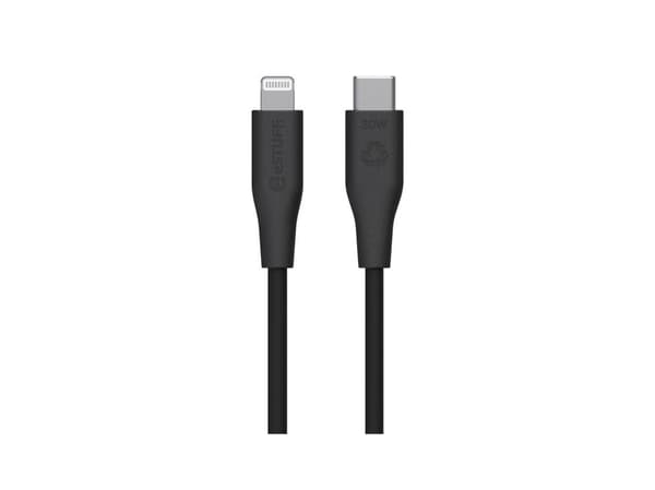 eSTUFF ES602180-BULK, 1 m, Lightning, USB C, Hankjønn, Hankjønn, Svart