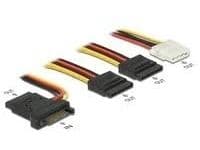 Delock - Strømadapter - SATA-strøm til 4-pin intern strøm, SATA-strøm - 20 cm - svart