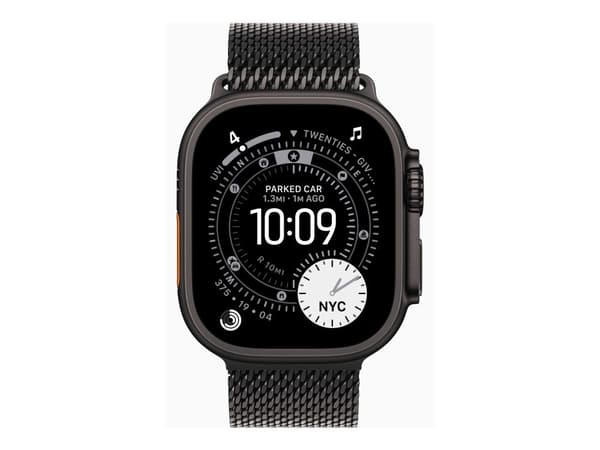 Apple Watch Ultra 3 GPS + Cellular 49mm Black Titanium Case with Black Titanium Milanese Loop - Medium
