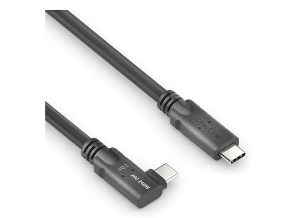 PureLink PureInstall MicroX4, 2 m, USB C, USB C, USB4 Gen 2x2, 20 Gbit/sek, Svart