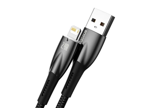 Baseus Glimmer, 2 m, Blixt, USB A, Hanstik, Hanstik, Sortera