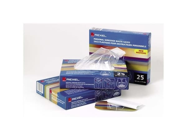 Rexel Shredder Plastic Bag WS2H - Avfallspåse - klar (paket om 50)
