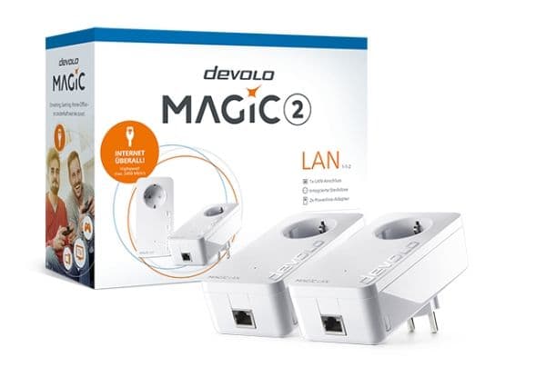 devolo Magic 2 LAN - Starter Kit - brygga 1GbE, HomeGrid - vägginsticksbar (paket om 2)