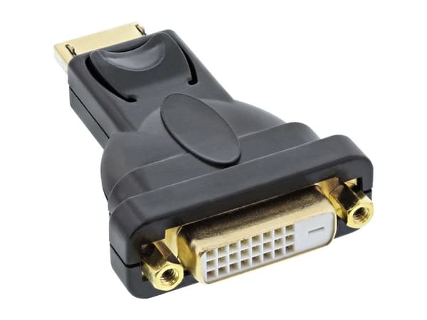 InLine 17199J, DisplayPort uros, DVI-D, Hanstik, Hunstik, Sort, 20 g