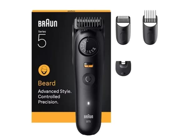 Braun BeardTrimmer 5 80789813, AC / batteri, Sort