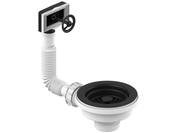 Flow FL41 bunventilsæt med tilhørende strainer - sort PU