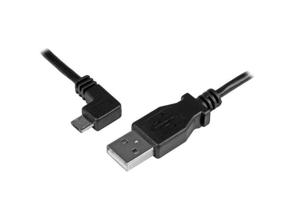 StarTech Left Angle Micro USB Cable - 1 ft / 0.5m - 90 degree - USB Cord - USB Charger Cable - USB to Micro USB Cable (USBAUB50CMLA) - USB-kabel - ...
