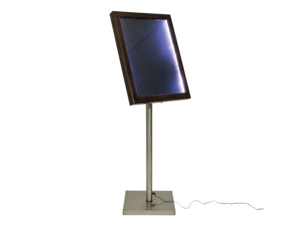 Securit® CLASSIC LED informationsdisplaypanel för 4xA4, mörkbrun, vitt ljus
