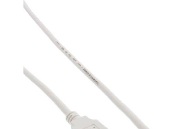 InLine 31710W, 1 m, USB A, Micro-USB B, USB 2.0, Hankjønn/hankjønn, Hvit