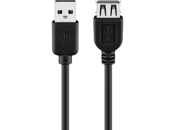 Goobay 68905, 5 m, USB A, USB A, USB 2.0, Svart