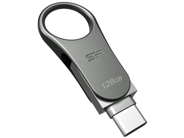SILICON POWER Mobile C80 - USB-flashstasjon - 128 GB - USB 3.0 / USB-C - titan