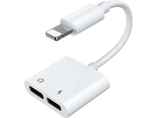 Joyroom S-Y104 hörlursadapter Lightning / 2x Lightning - vit