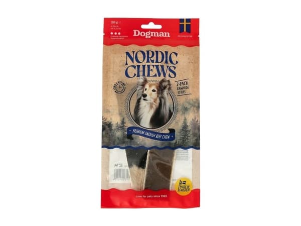 Dogman Nordic Chews Beef Rawhide Strips 2 pk