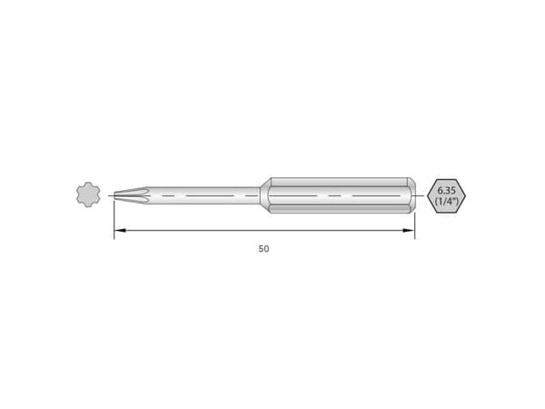Bernstein Tools for Electronics 6-IP06-50 Torx-bit HRC-stål Højlegeret C 6.3 6 stk