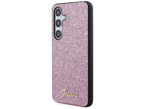 Guess Glitter Script-cover til Samsung Galaxy S24+ - lilla