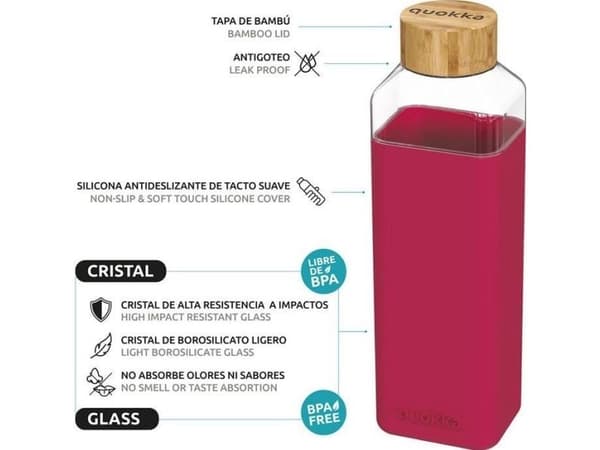 Quokka pullo kierrekorkilla vaaleanpunainen 700 ml
