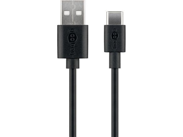goobay - USB-kabel - USB (hann) til USB-C (hann) - USB 2.0 - 3 A - 2 m - svart