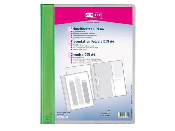 Veloflex 4741041, Grön, Transparent, PVC, A4, 1 styck