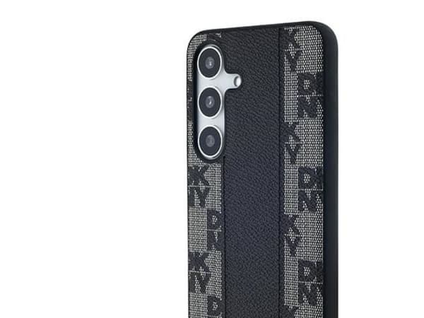 DKNY Leather Checkered Mono Pattern MagSafe case for Samsung Galaxy S24 - black