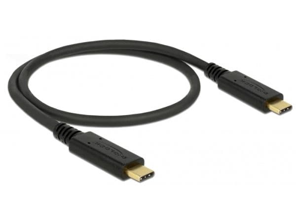 Delock - USB-kaapeli - USB-C (han) til USB-C (han) - USB 2.0 - 5 A - 50 cm - lajiteltu