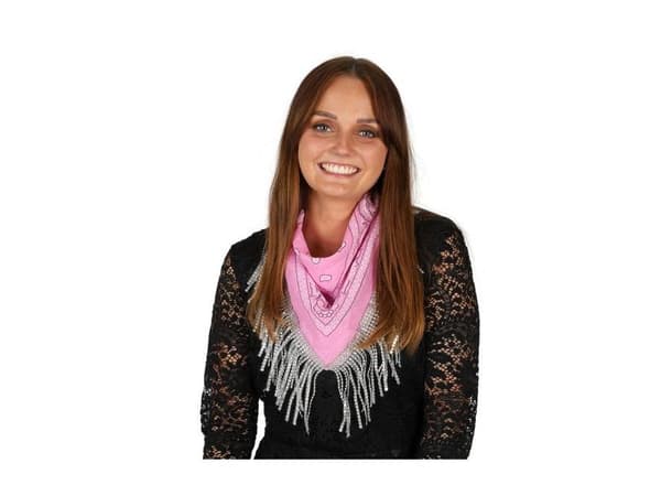 Pink bandana med glitter