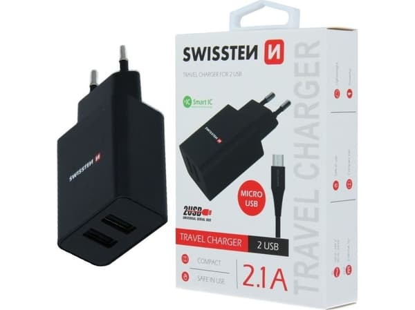 Swissten adapter 2x USB-A 2,1 A (22052000)